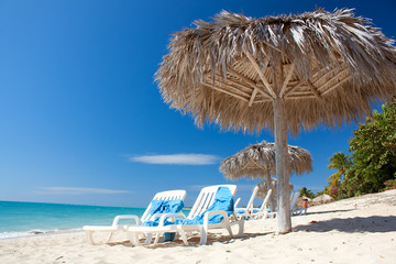 Beautiful tropical  beach at the Caribbean island