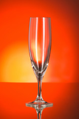 Wine glasses against colourful background