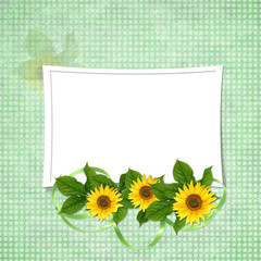 Obraz premium Card for the holiday with flowers on the abstract background