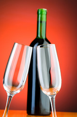 Wine glasses against background