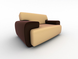 Isolated modern furniture on white background. 3d image.