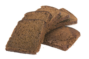 Black bread isolated on white