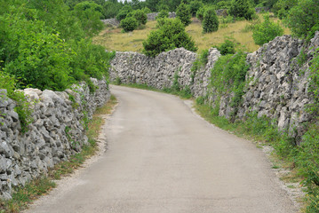 Cres Trockenmauern mit Weg - Cres dry stone wall and way 08