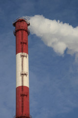 Pipe of power station and smoke from it