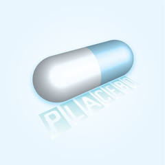 Placebo pill in cyan
