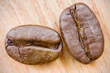 Roasted Coffee beans closeup