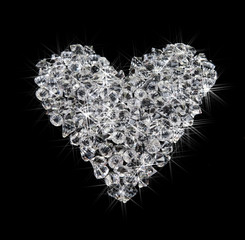 heart of diamonds on black