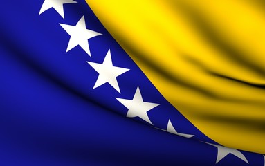 Flying Flag of Bosnia and Herzegovina | All Countries Collection