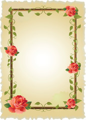 vintage frame with roses