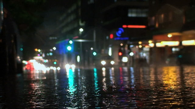 Wet Street at Night