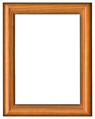 Empty picture wooden frame on a white background