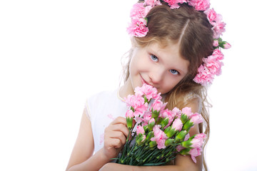 portrait of blond small girl