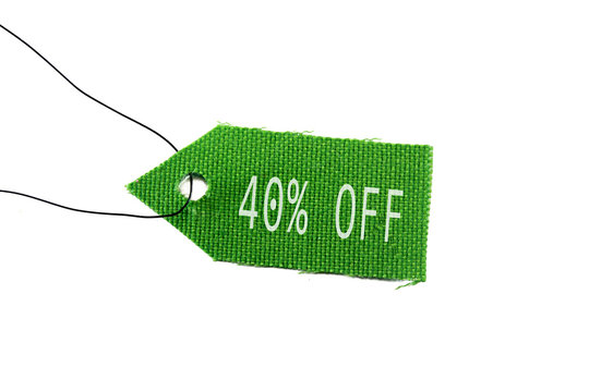green tag 40% off