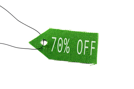 green tag 70% off
