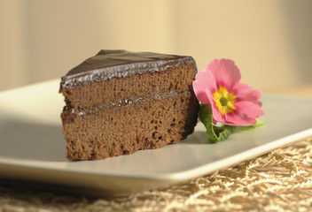 slice of chocolate cake