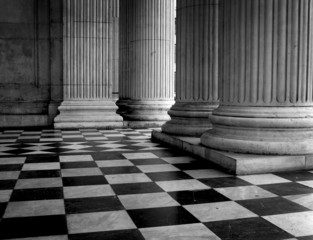 Tiled floor of St Pauls Cathedral entrance, London