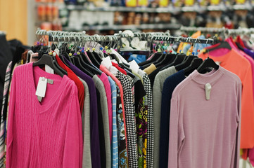 Clothes sale in a supermarket