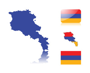 Armenian map and flags