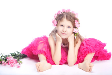 portrait of blond small girl