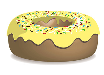 Donut mit gelben Zuckerguss