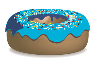 Donut mit blauem Zuckerguss