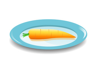 Carrot on a blue plate