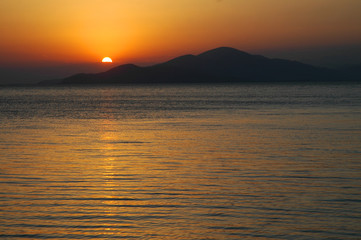 Sunset on lake Sevan, Armenia
