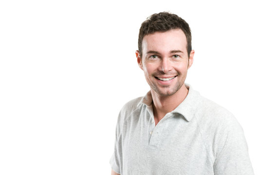 Smiling happy casual young man