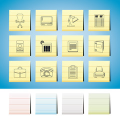 Business, office and firm icons - vector icon set