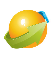 3d Ball with arrows design