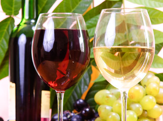 wine in glass.