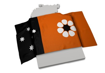 realistic ensign covering the shape of Northern Territory