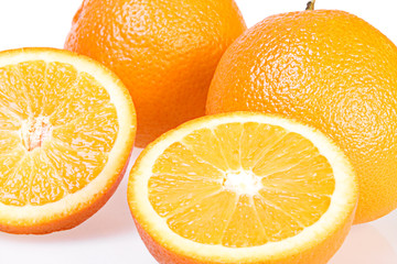 Oranges isolated on white background.