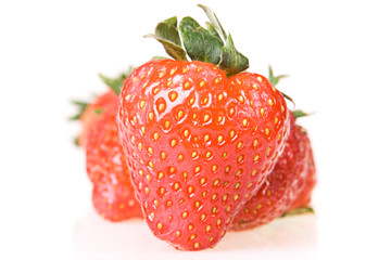 Strawberries isolated on white background