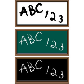 Set of School Boards isolated on white