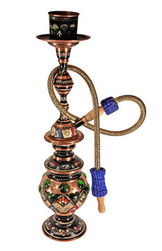 Copper hookah, isolated on a white background