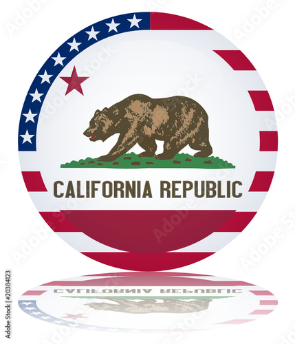 Californian State Round Flag Button California Republic Vector Californian State Round Flag Button California Republic Vector