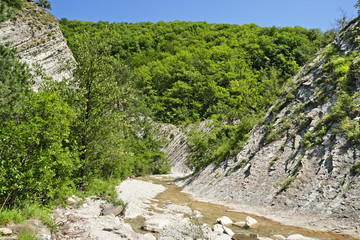 Mountain river Koago (Kuago), Krasnodar territory, Russia