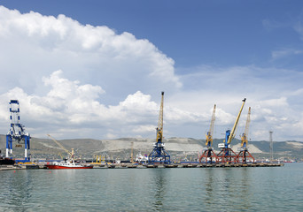 Panorama of port the city of Novorossisk, Russia