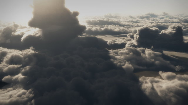(1146) Dramatic High Altitude Clouds Aerial Heaven Flight