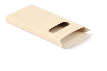 Carton pencil case on white