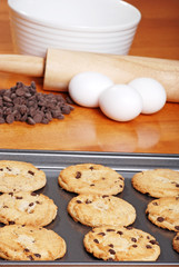 homemade chocolate cookies with ingredients
