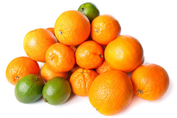 Oranges isolated on white background.