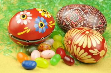 Easter eggs and jelly beans