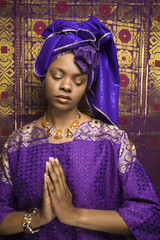 Young African American Woman Praying
