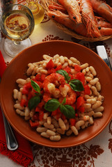 Fagioli e gamberoni - Antipasti della toscana