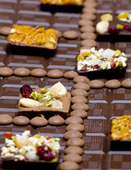 chocolate bars with chocolate candies