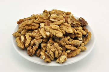 Nuts appetizer on white plate