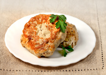 Chicken meat cutlets with parsley