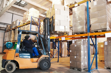 warehouse forklift loader worker